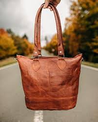 Gusti Therese Vintage Läder Shopper - Brun Axelväska